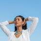 Mixed Rainbow Gemstone and Pearl Necklace - Kainui