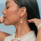 Sale - Statement White Pearl Necklace with Gold Shell Pendant - Kawai