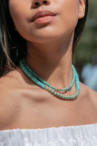 Turquoise Bead Necklace - Zoe Lev Jewelry