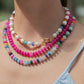 Sale - Chunky Candy Gemstone and Pearl Necklace - Momona