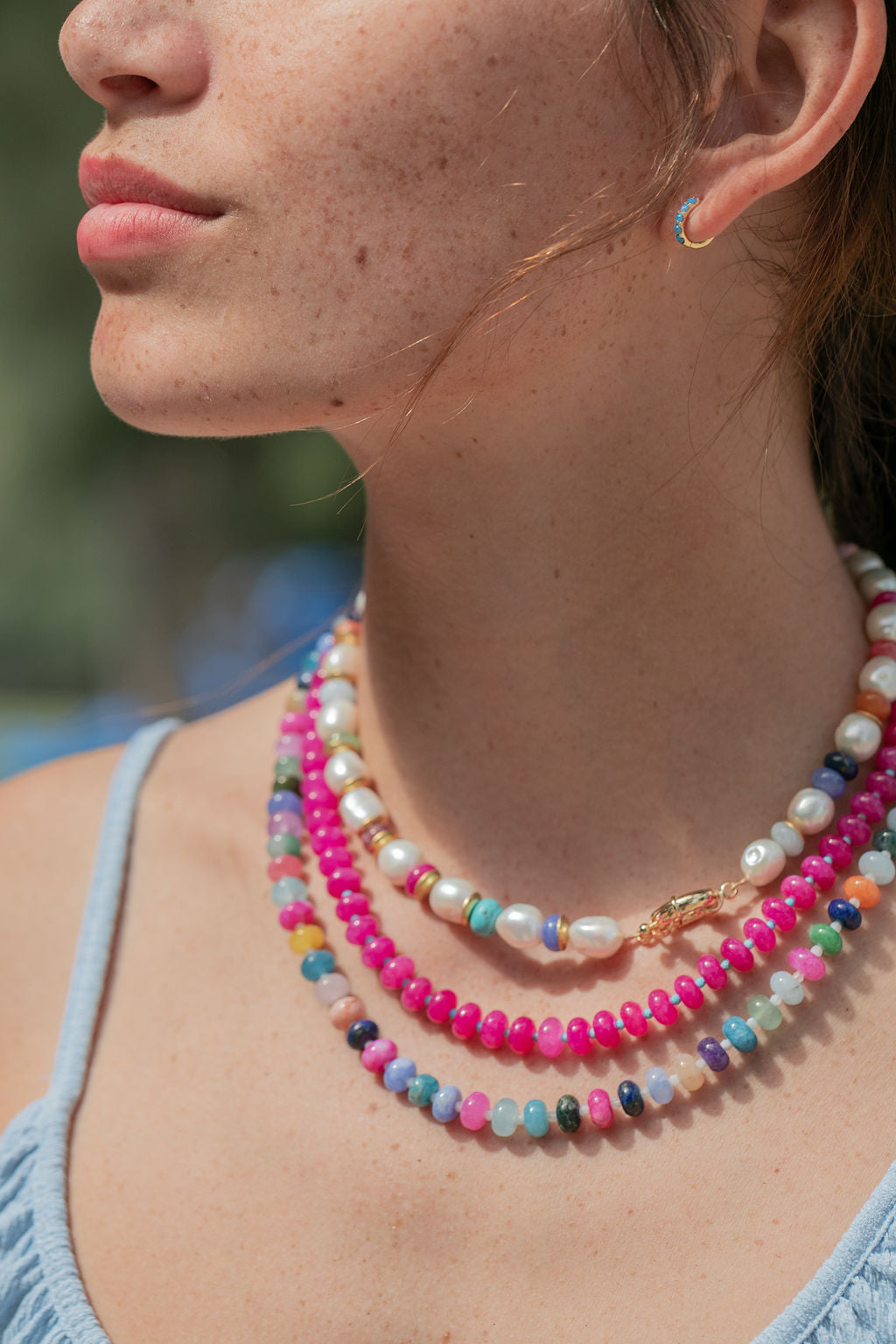 Sale - One of a Kind Rainbow Gemstone Necklace - Leilani
