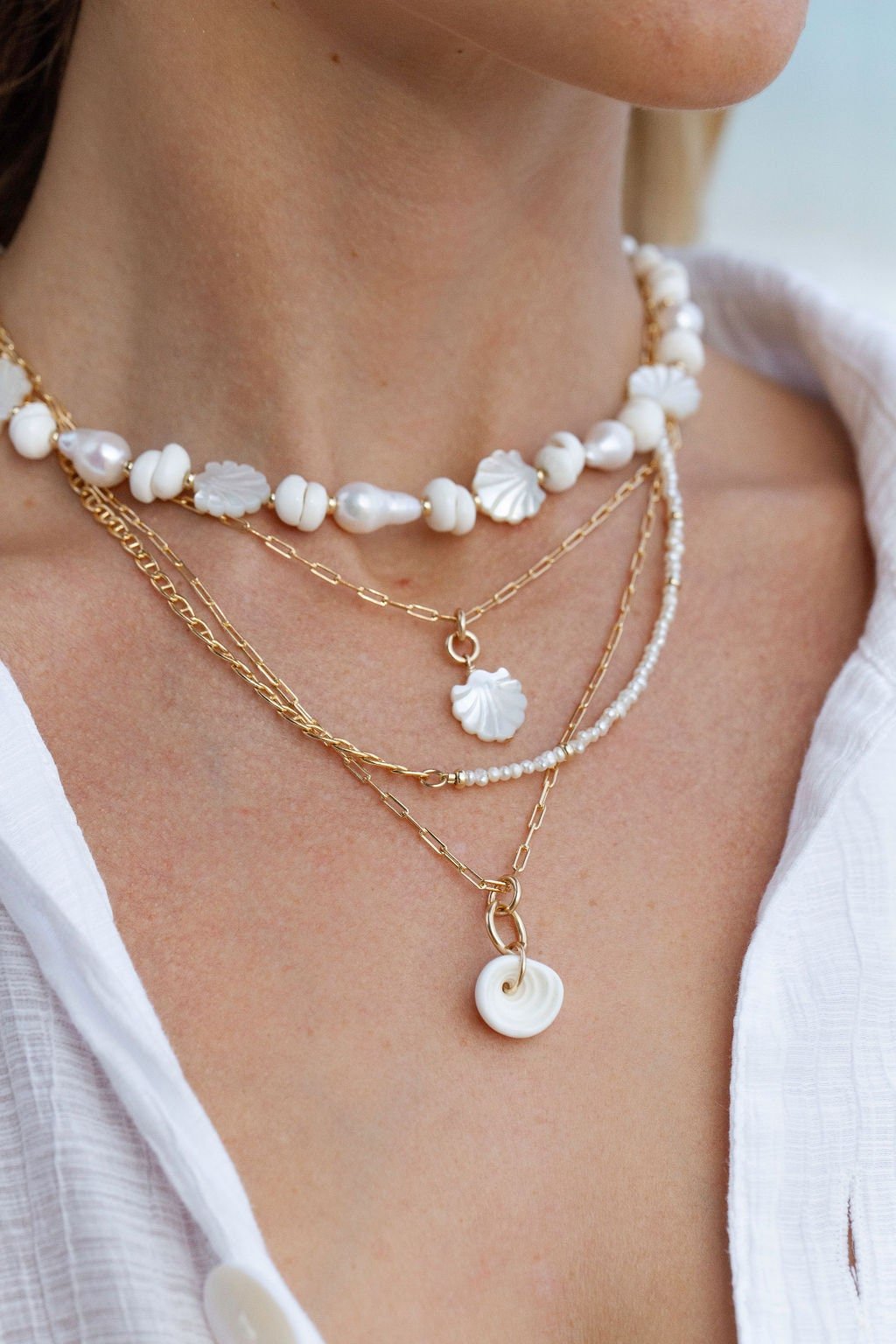 Gold Seashell Chain Necklace - Kainalu – ke aloha jewelry