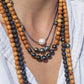 Gold Necklace - Seven Tahitian Pearl Sandalwood Bead Necklace - Moana - ke aloha jewelry