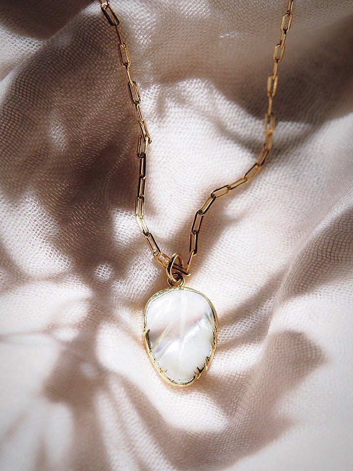 Gold Necklace - Shell Leaf Necklace - Alani - ke aloha jewelry