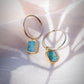 Earrings - Small Aquamarine Hoop Earrings - ke aloha jewelry