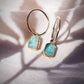 Earrings - Small Aquamarine Hoop Earrings - ke aloha jewelry