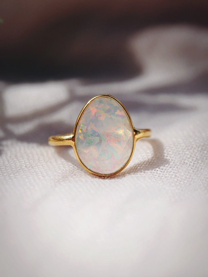 Rings - Statement Fire Opal Ring - Hinuhinu - ke aloha jewelry