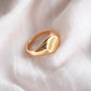 Rings - Statement Gold Signet Dome Ring - Kameli - Ke Aloha Jewelry