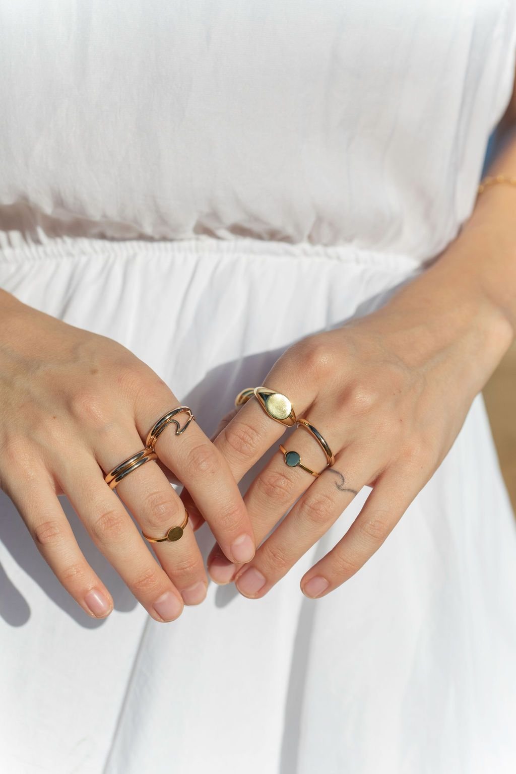 Rings - Statement Gold Signet Dome Ring - Kameli - ke aloha jewelry
