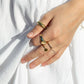 Rings - Statement Gold Signet Dome Ring - Kameli - ke aloha jewelry