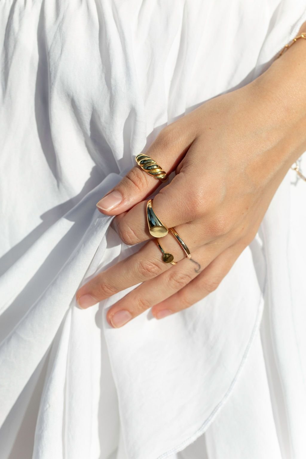 Rings - Statement Gold Signet Dome Ring - Kameli - ke aloha jewelry