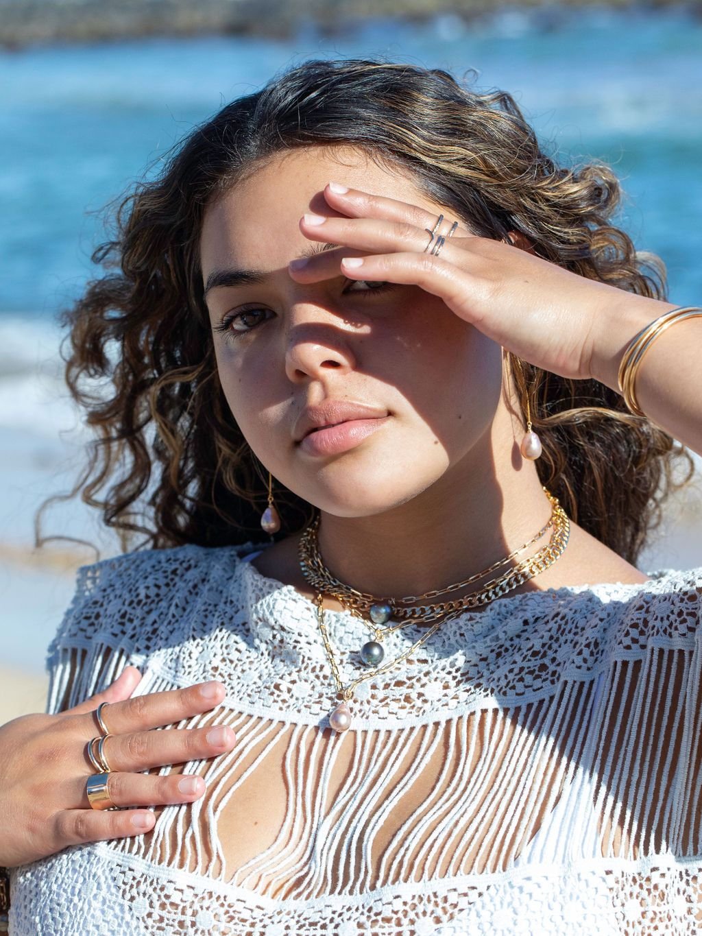 Gold Necklace - Tahitian Pearl Necklace - Moani - ke aloha jewelry