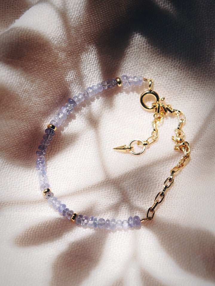 Bracelets - Tanzanite & Gold Chain Bracelet - Ke'ala - ke aloha jewelry