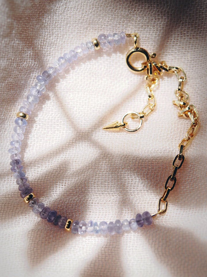 Bracelets - Tanzanite & Gold Chain Bracelet - Ke'ala - ke aloha jewelry