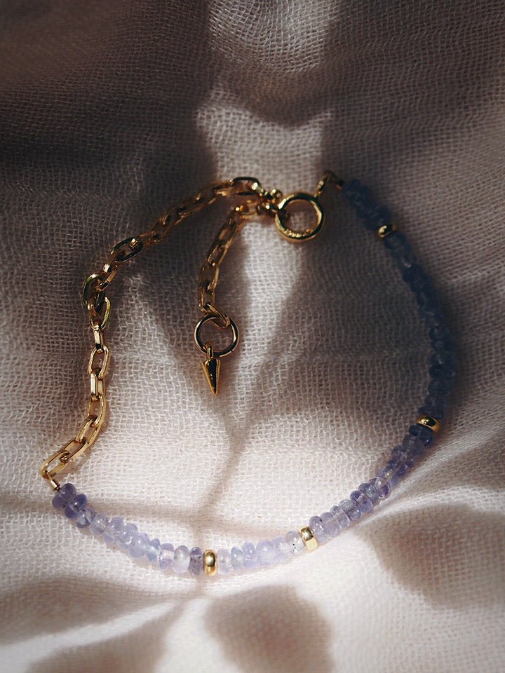 Bracelets - Tanzanite & Gold Chain Bracelet - Ke'ala - ke aloha jewelry
