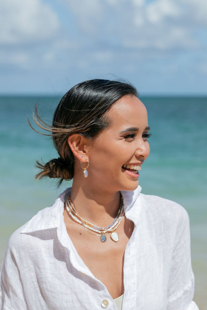 Earrings - Tanzanite Hoop Earrings - Kila - ke aloha jewelry