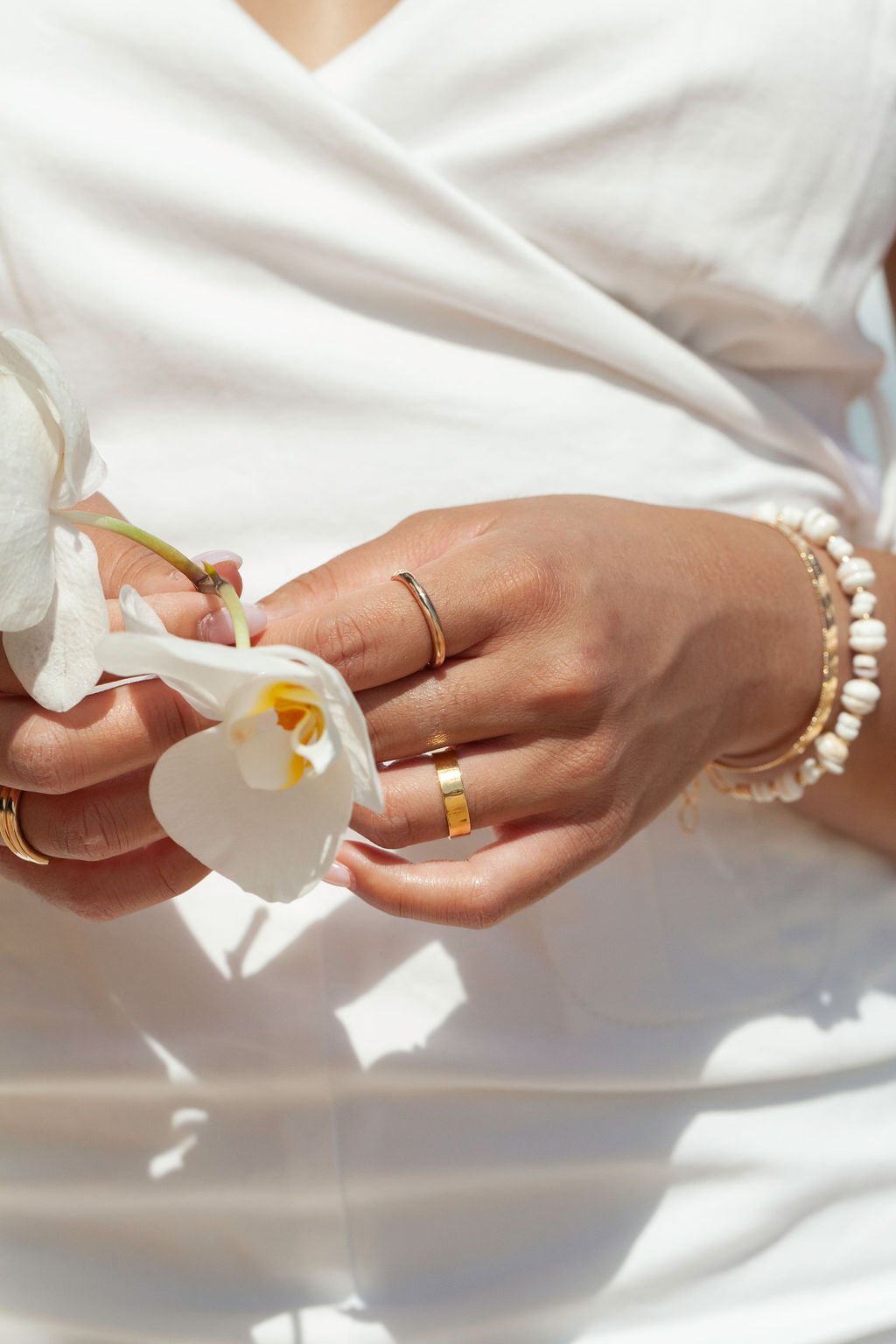 Rings - Thick Gold Flat Band Ring - Haloa - ke aloha jewelry