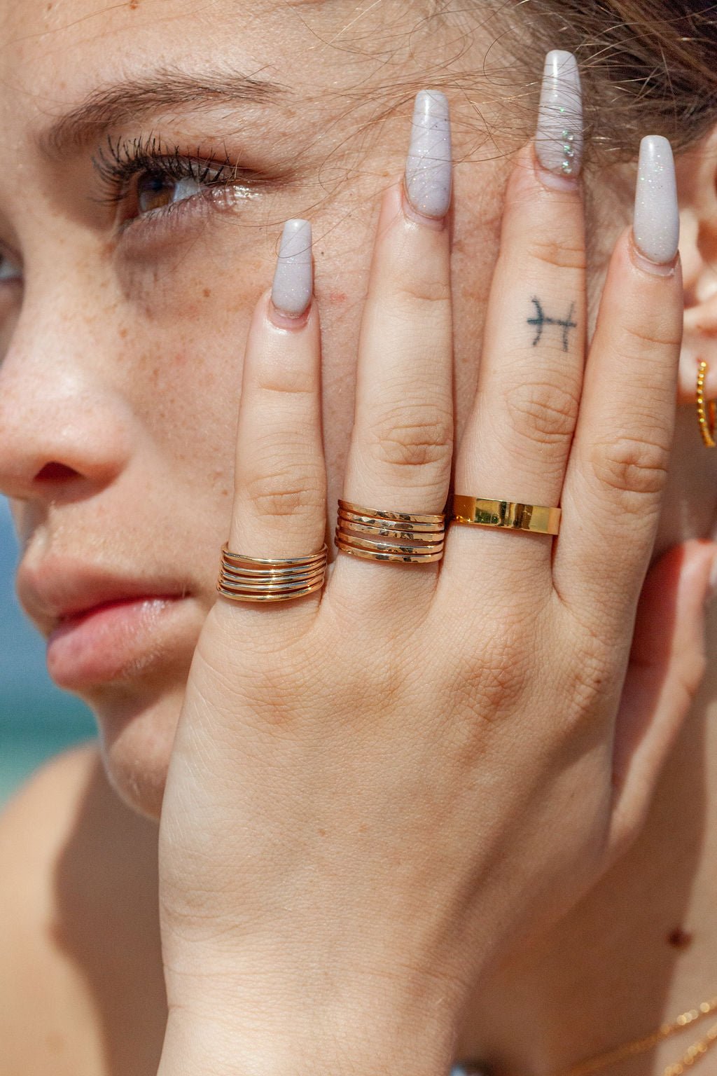 Rings - Thick Gold Flat Band Ring - Haloa - ke aloha jewelry