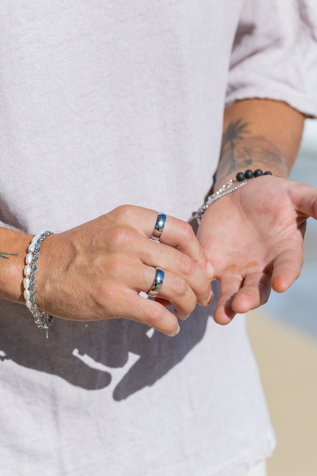 Stainless Steel Bracelet - Thick Men's Stainless Steel Rope Bracelet - Holokai - ke aloha jewelry