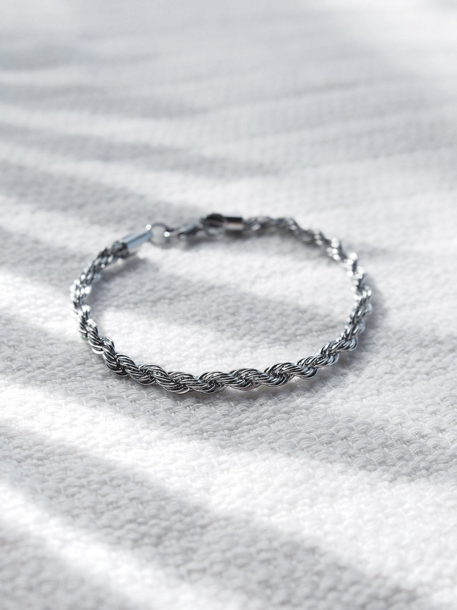 Stainless Steel Bracelet - Thick Men's Stainless Steel Rope Bracelet - Holokai - ke aloha jewelry