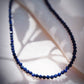 Gold Necklace - Tiny Lapis Lazuli Choker Necklace - ke aloha jewelry