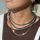 Gold Necklace - Tiny Lapis Lazuli Choker Necklace - ke aloha jewelry