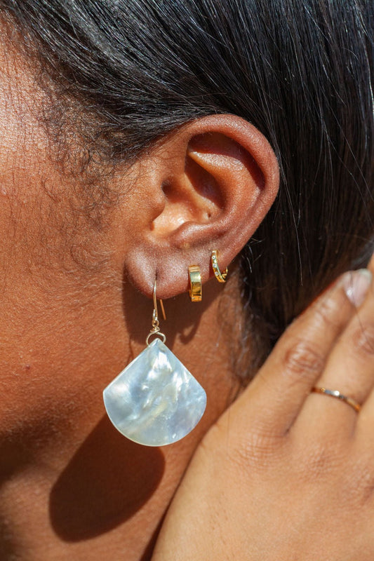 Earrings - Tiny Thick Squared Vermeil Huggie Hoop Earrings - Hanaaloha - ke aloha jewelry