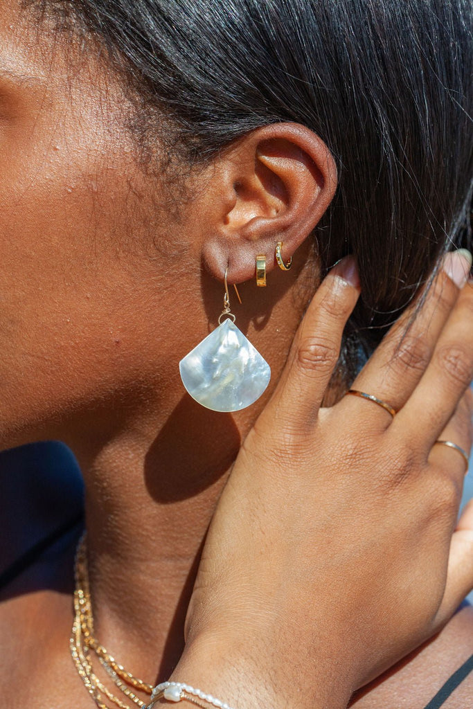 Earrings - Tiny Thick Squared Vermeil Huggie Hoop Earrings - Hanaaloha - ke aloha jewelry