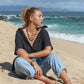 Gold Necklace - Triple Floating Tahitian Pearl Necklace - Mililani - ke aloha jewelry