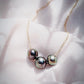 Gold Necklace - Triple Floating Tahitian Pearl Necklace - Mililani - ke aloha jewelry