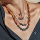 Gold Necklace - Triple Floating Tahitian Pearl Necklace - Mililani - ke aloha jewelry