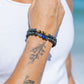 Bracelets - Unisex Men's Lapis Lazuli Lava Bracelet - Keahilani - ke aloha jewelry