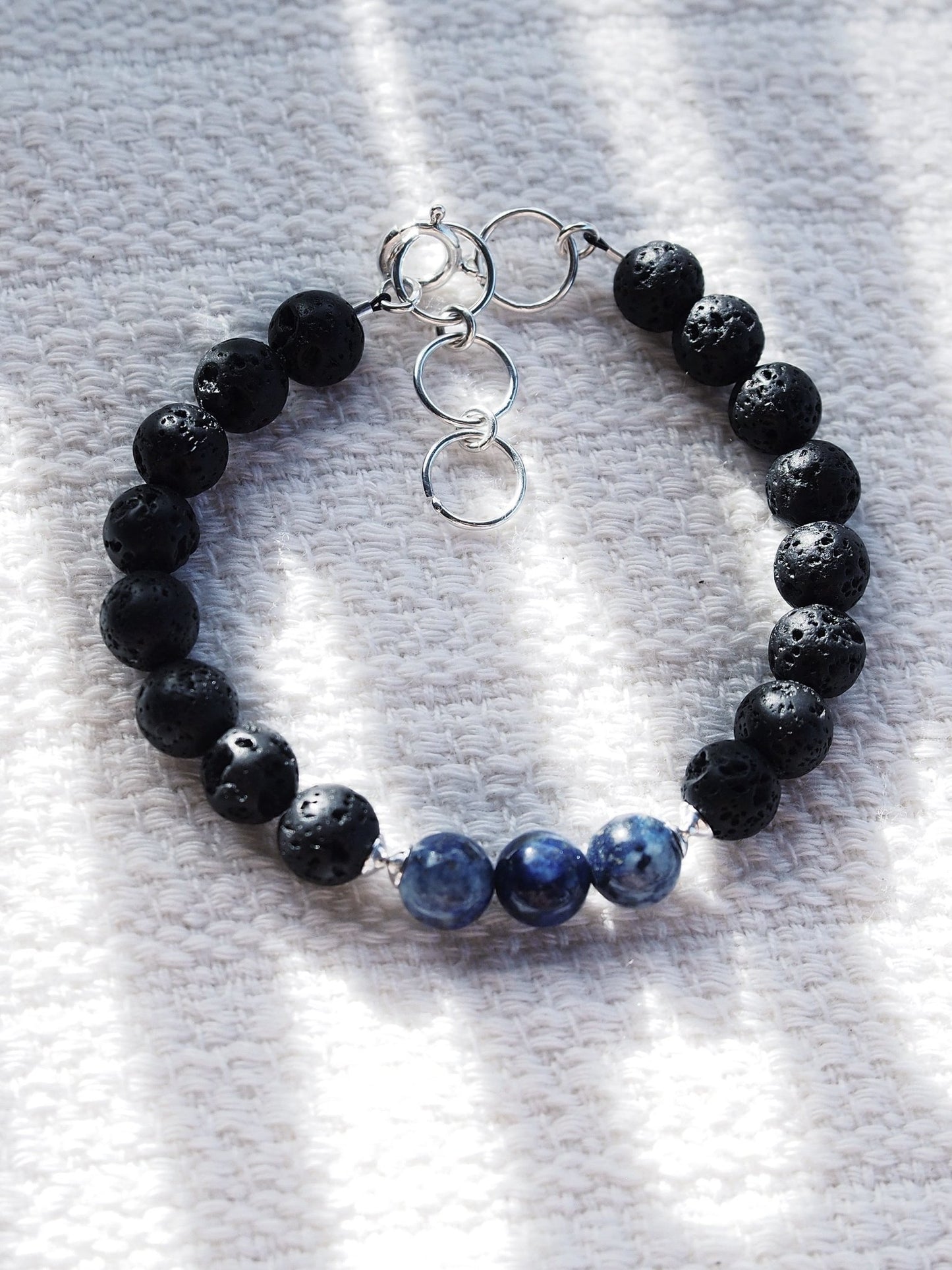 Bracelets - Unisex Men's Lapis Lazuli Lava Bracelet - Keahilani - ke aloha jewelry