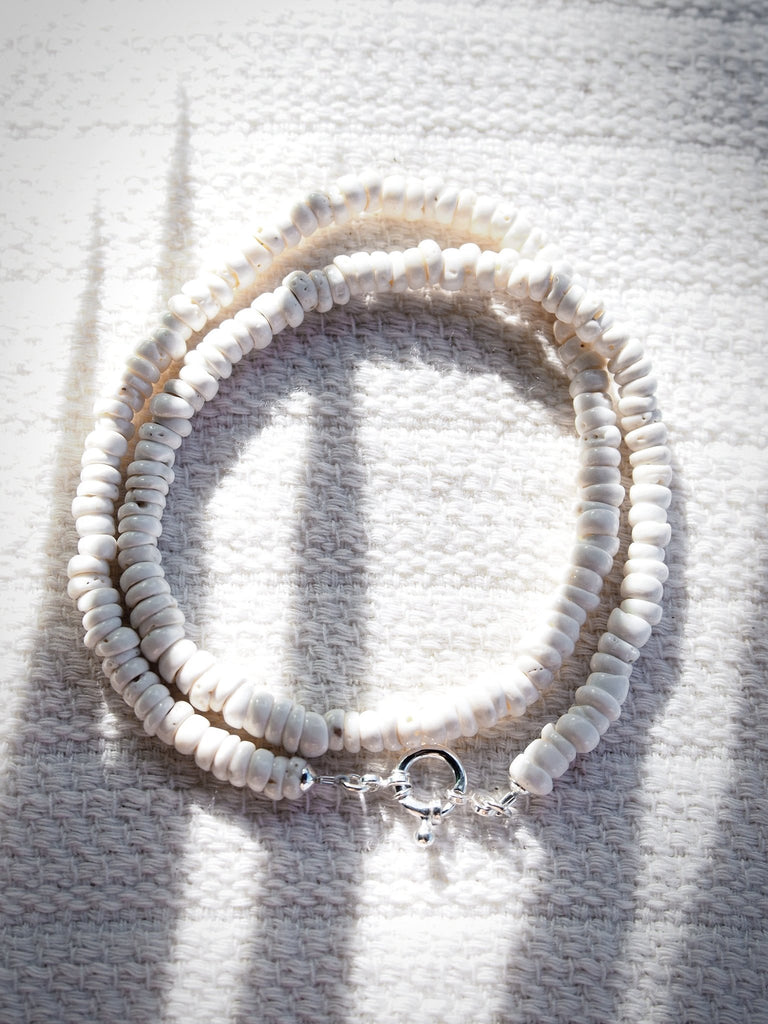 Puka Shell with Pearl Accents Necklace | AMiGAZ Attitude Approved  Accessories