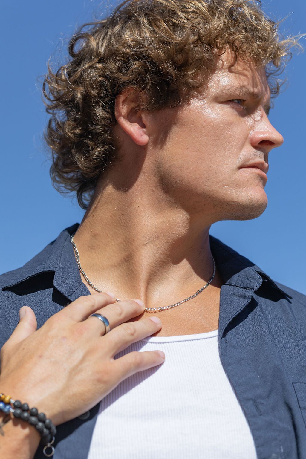 Stainless Steel Necklace - Unisex Men's Stainless Steel Figaro Chain - Kilohana - ke aloha jewelry