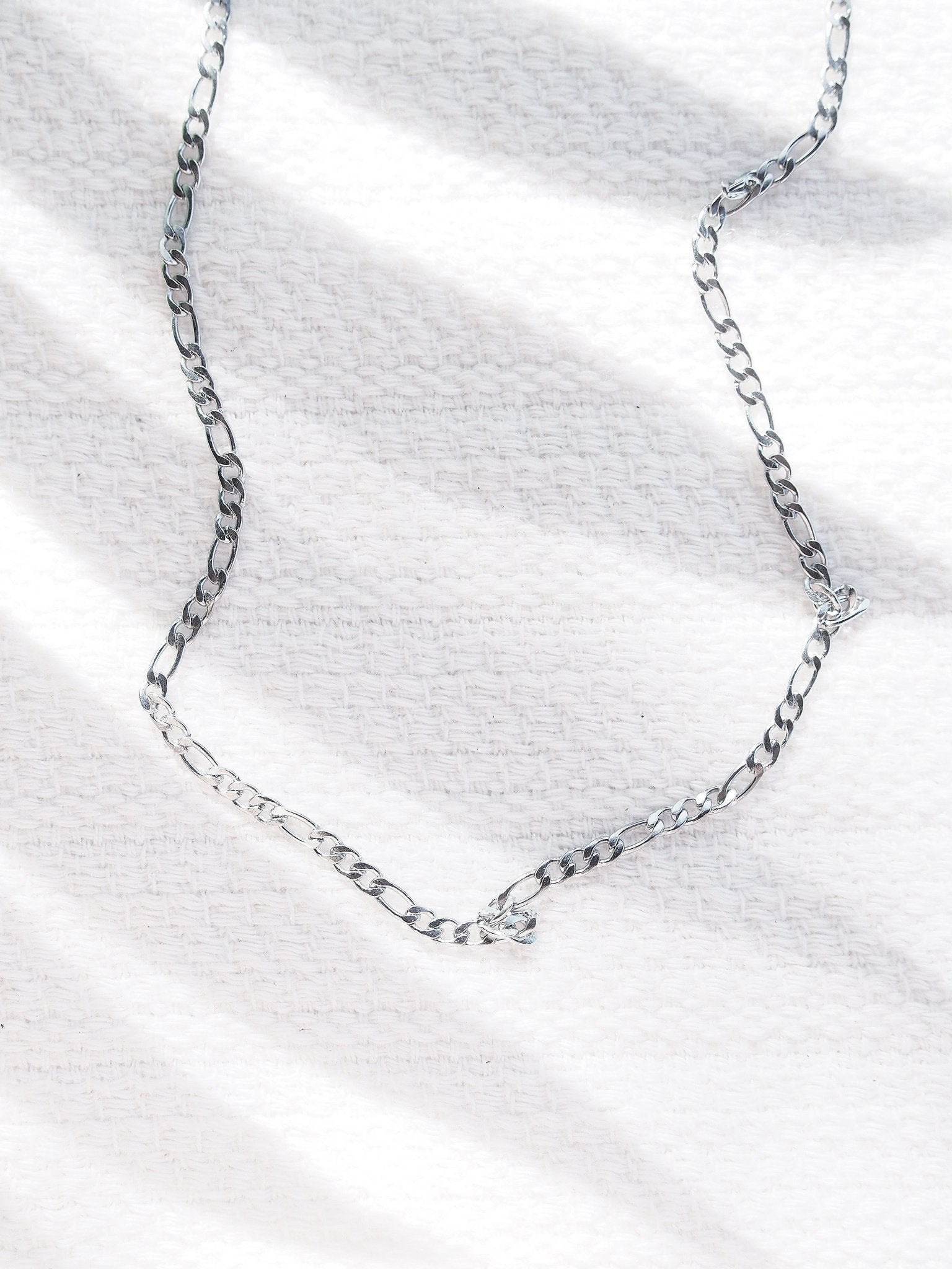 Stainless Steel Necklace - Unisex Men's Stainless Steel Figaro Chain - Kilohana - ke aloha jewelry