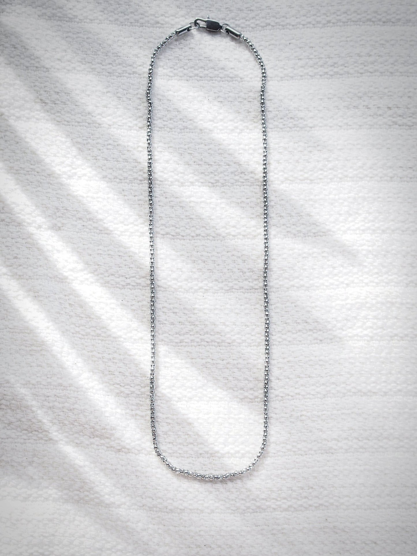 Stainless Steel Necklace - Unisex Men's Stainless Steel Popcorn Chain - Kaiholo - ke aloha jewelry