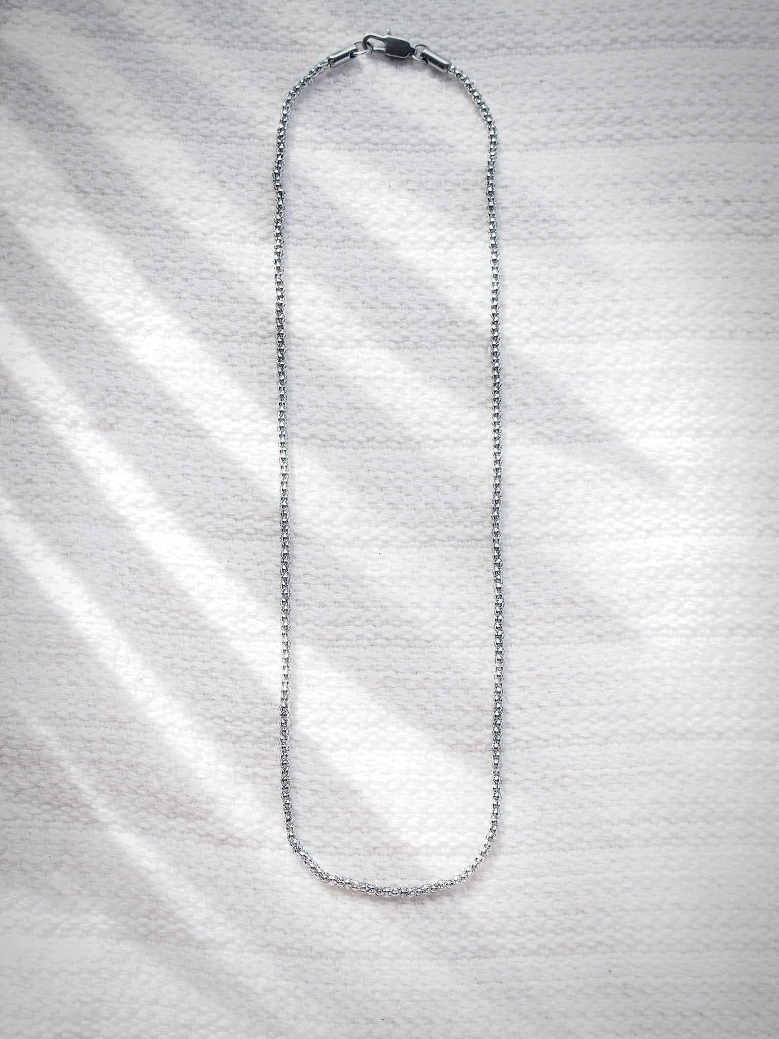 Stainless Steel Necklace - Unisex Men's Stainless Steel Popcorn Chain - Kaiholo - ke aloha jewelry