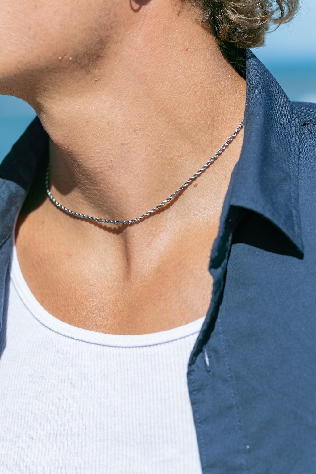 Stainless Steel Necklace - Unisex Men's Stainless Steel Rope Chain - Kapena - ke aloha jewelry