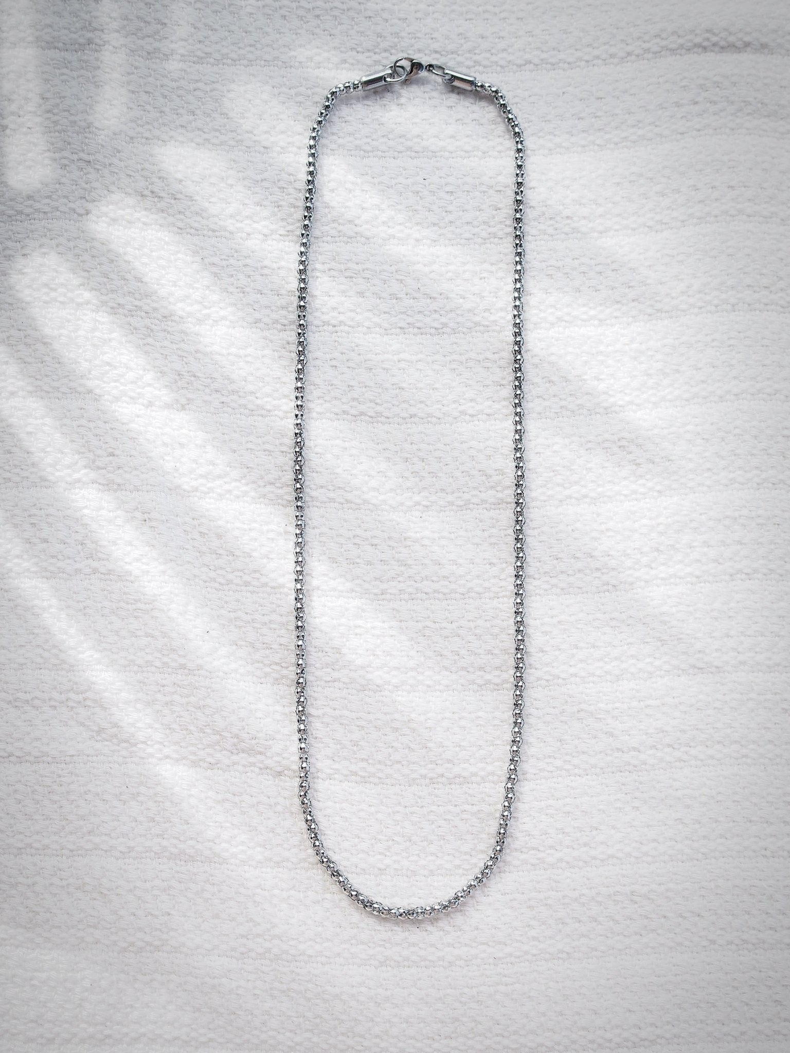 Stainless Steel Necklace - Unisex Men's Thick Stainless Steel Popcorn Chain - Kaiholo - ke aloha jewelry