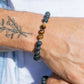 Bracelets - Unisex Men's Tigers Eye Lava Bracelet - Ekewaka - ke aloha jewelry