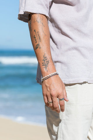 Bracelets - Unisex Men's White Pearl Bracelet - Makoa - ke aloha jewelry