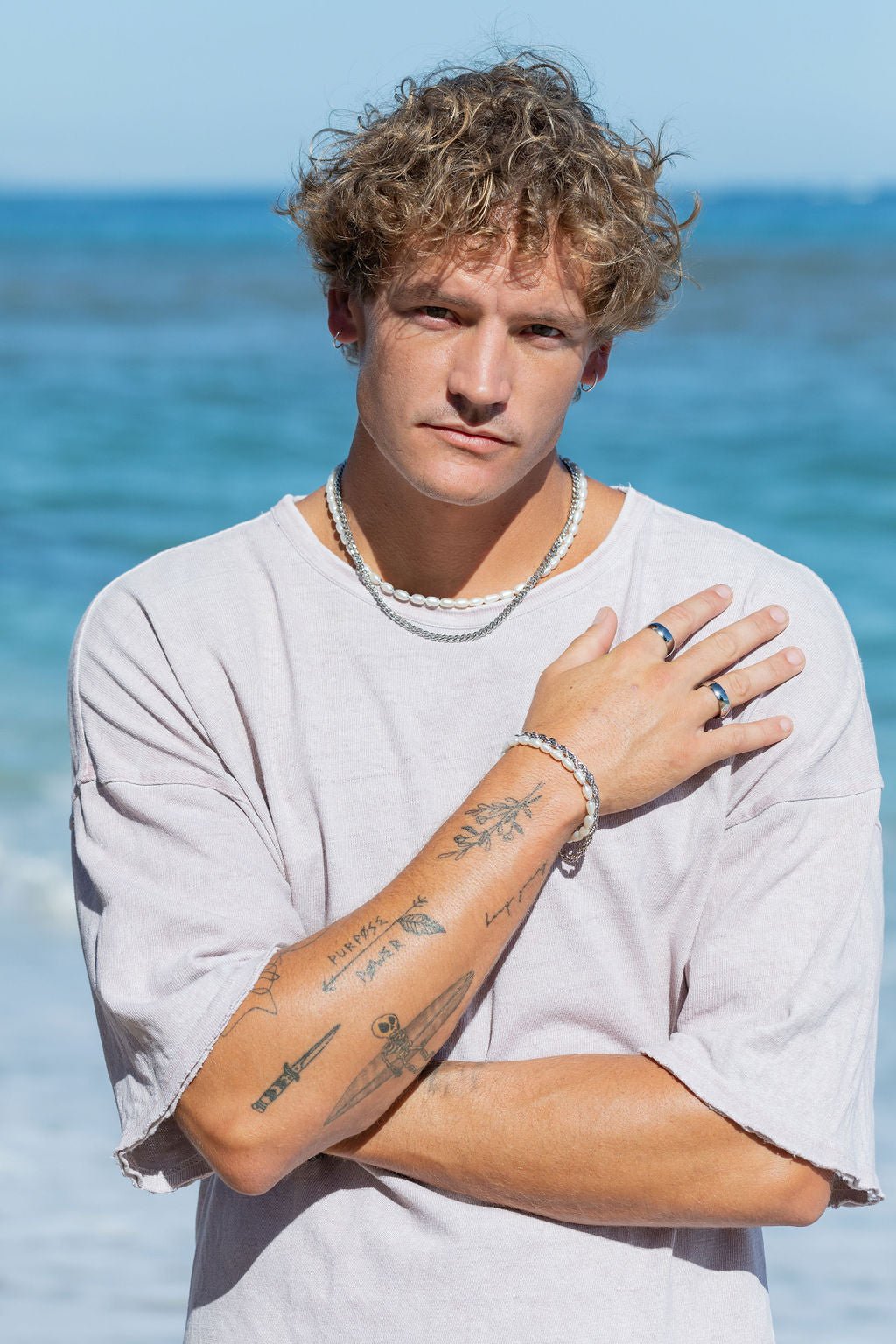 Bracelets - Unisex Men's White Pearl Bracelet - Makoa - ke aloha jewelry