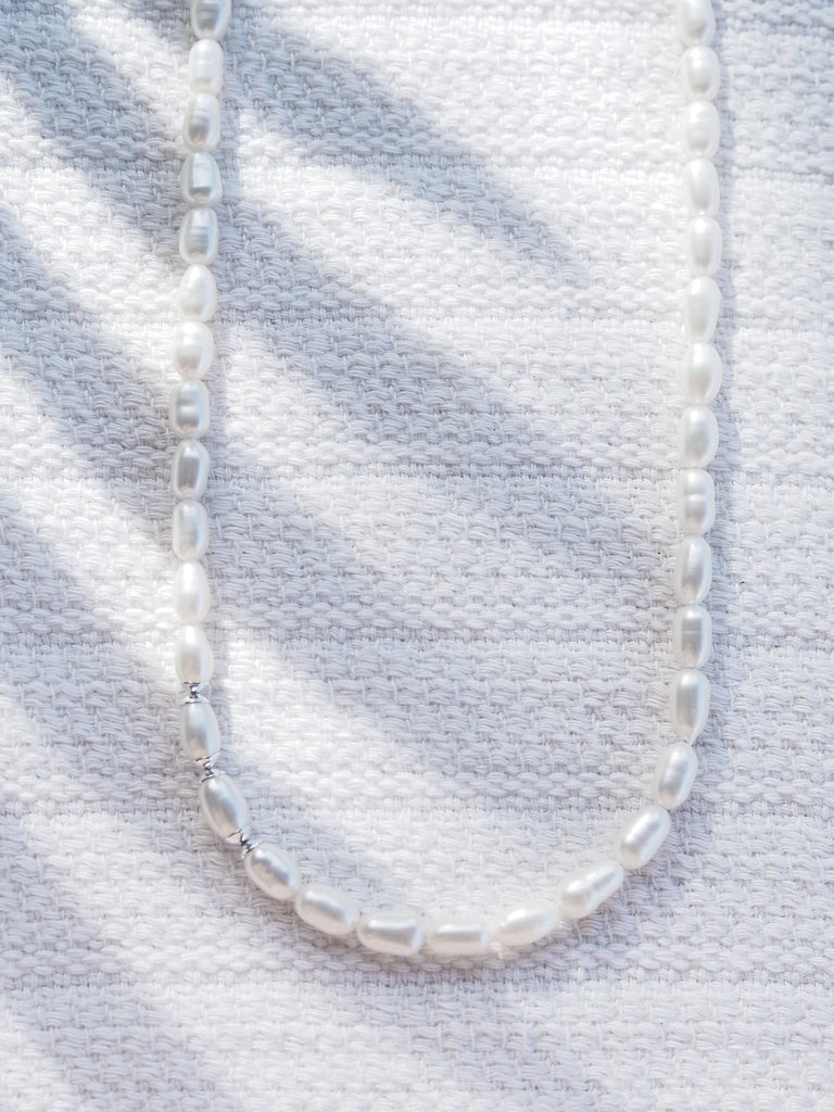 Men's pearl necklace 7,5 AA white | Buka Jewelry