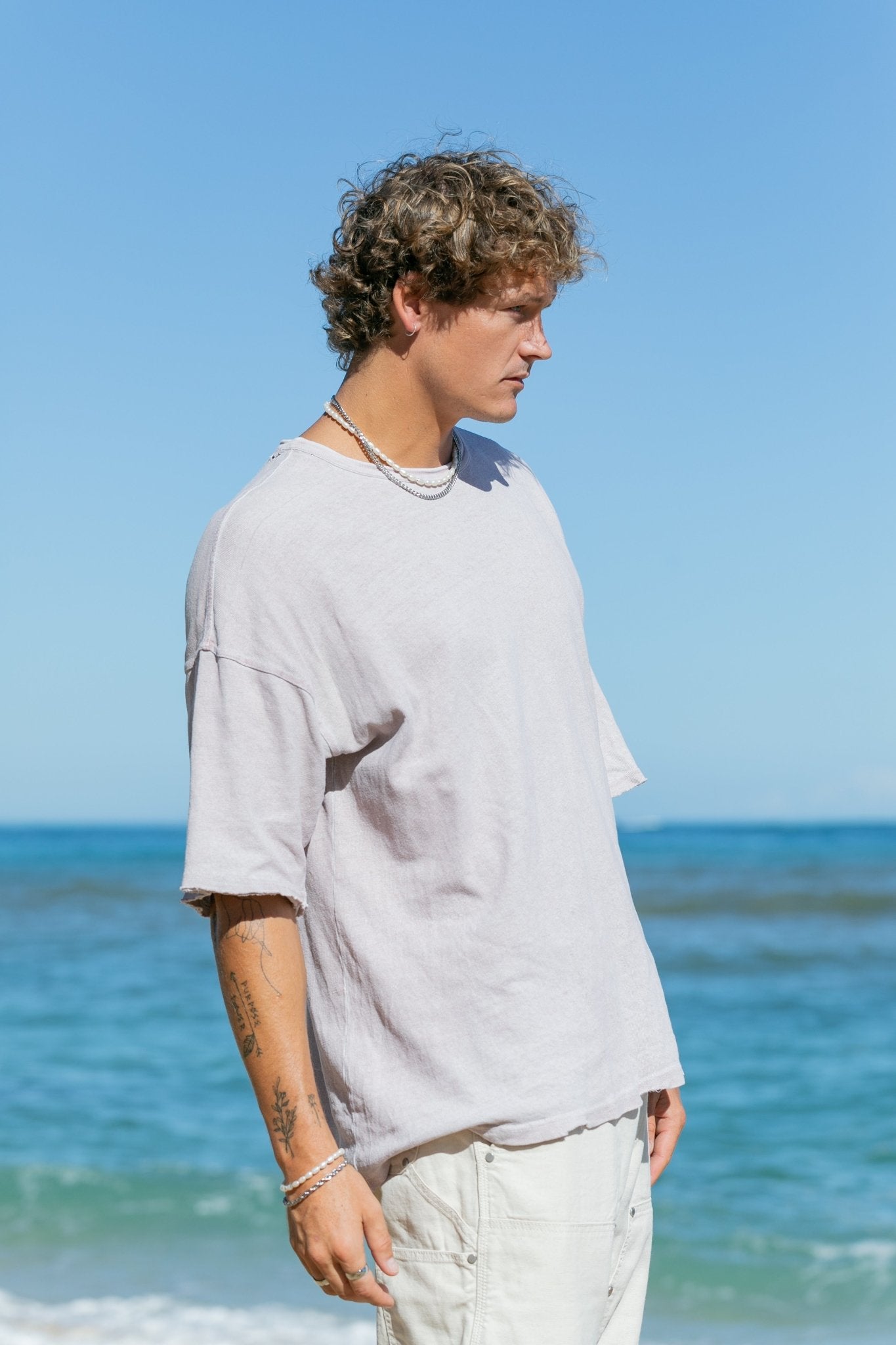 Necklace - Unisex Men's White Pearl Necklace - Makoa - ke aloha jewelry