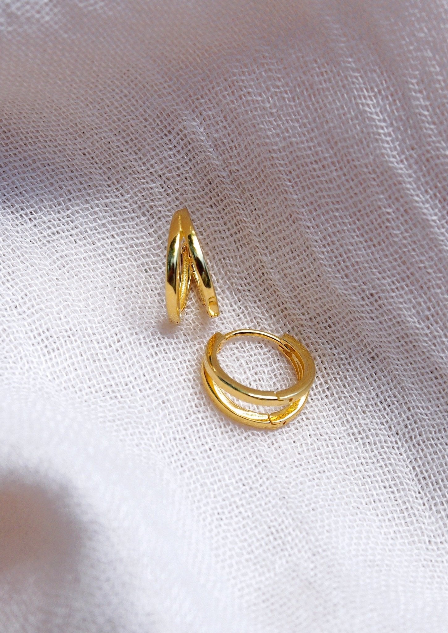 Vermeil Double Hoop Earring - Alana – ke aloha jewelry Vermeil Double Hoop Earring - Alana – ke aloha jewelry