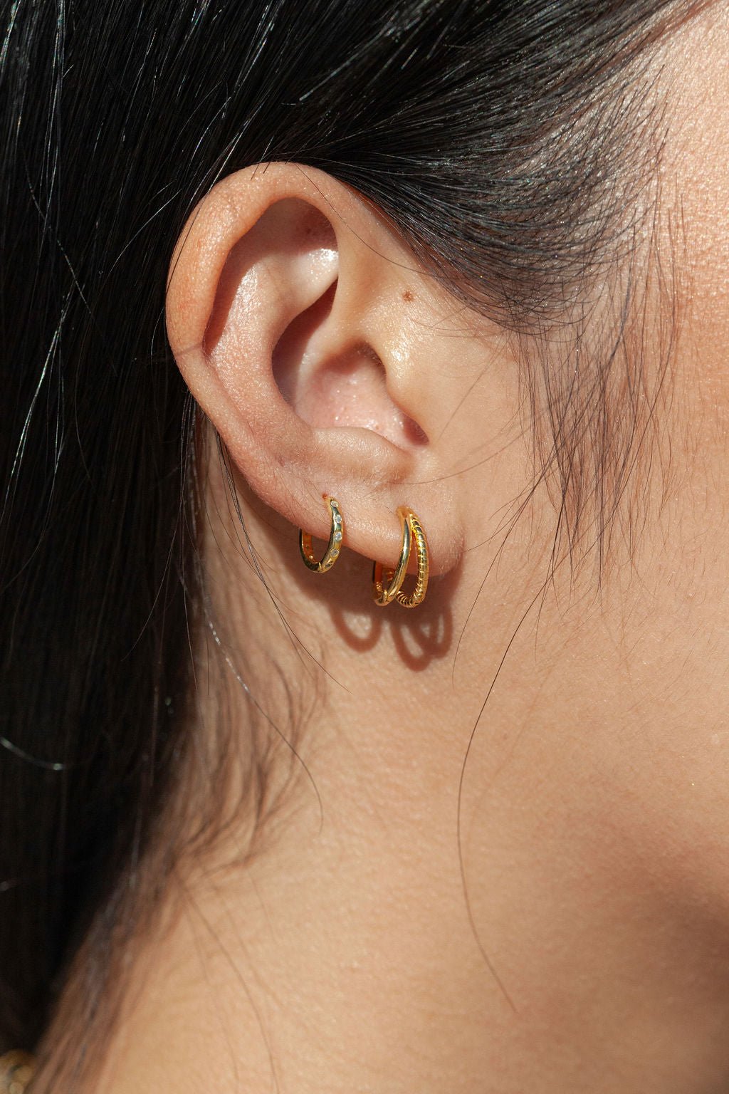 Earrings - Vermeil Double Hoop Earring - Alana - ke aloha jewelry