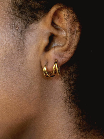 Earrings - Vermeil Double Hoop Earring - Alana - ke aloha jewelry