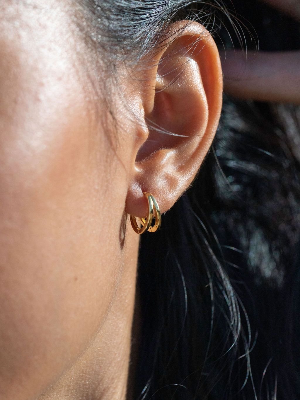 Earrings - Vermeil Double Hoop Earring - Alana - ke aloha jewelry