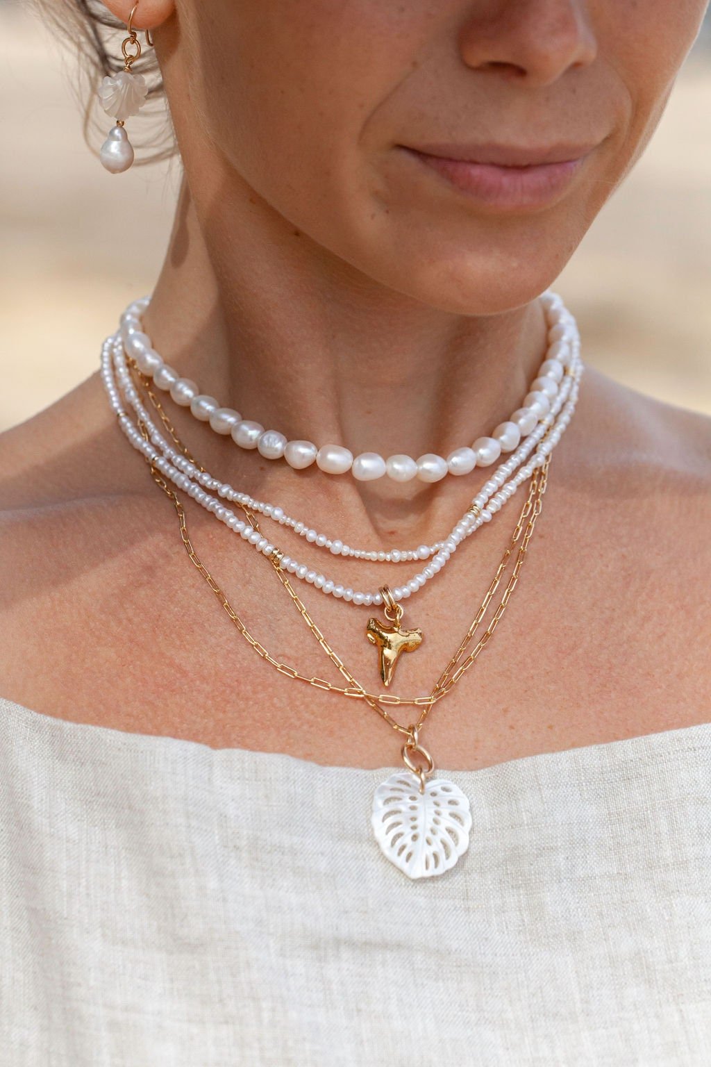 - White Pearl Choker Necklace - Ala - ke aloha jewelry